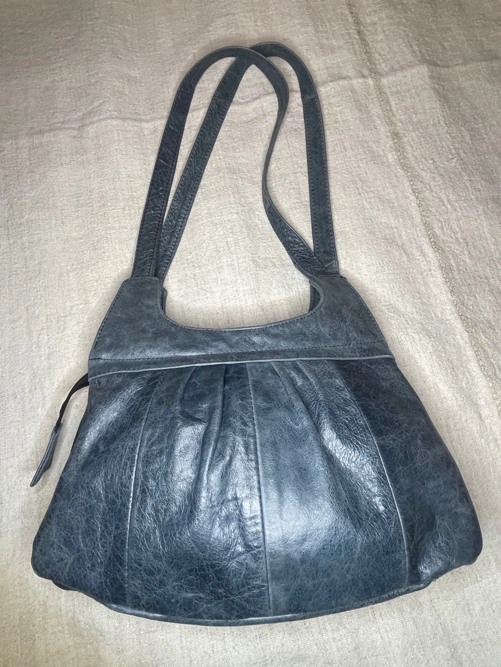 Classic Teal Leather Hobo Shoulder Bag
